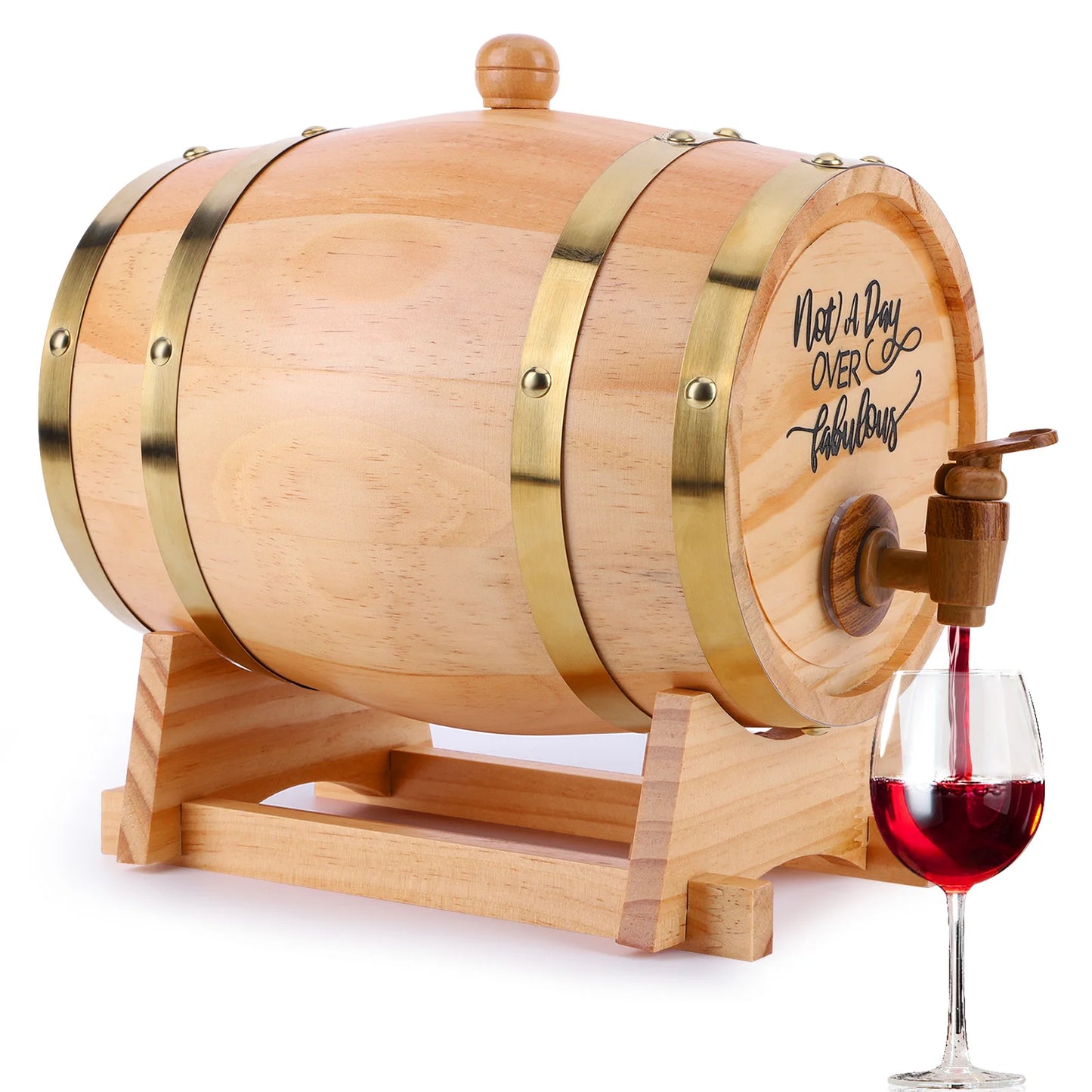 Wine Barrel Whiskey Barrel Dispenser 3L Wooden Whiskey