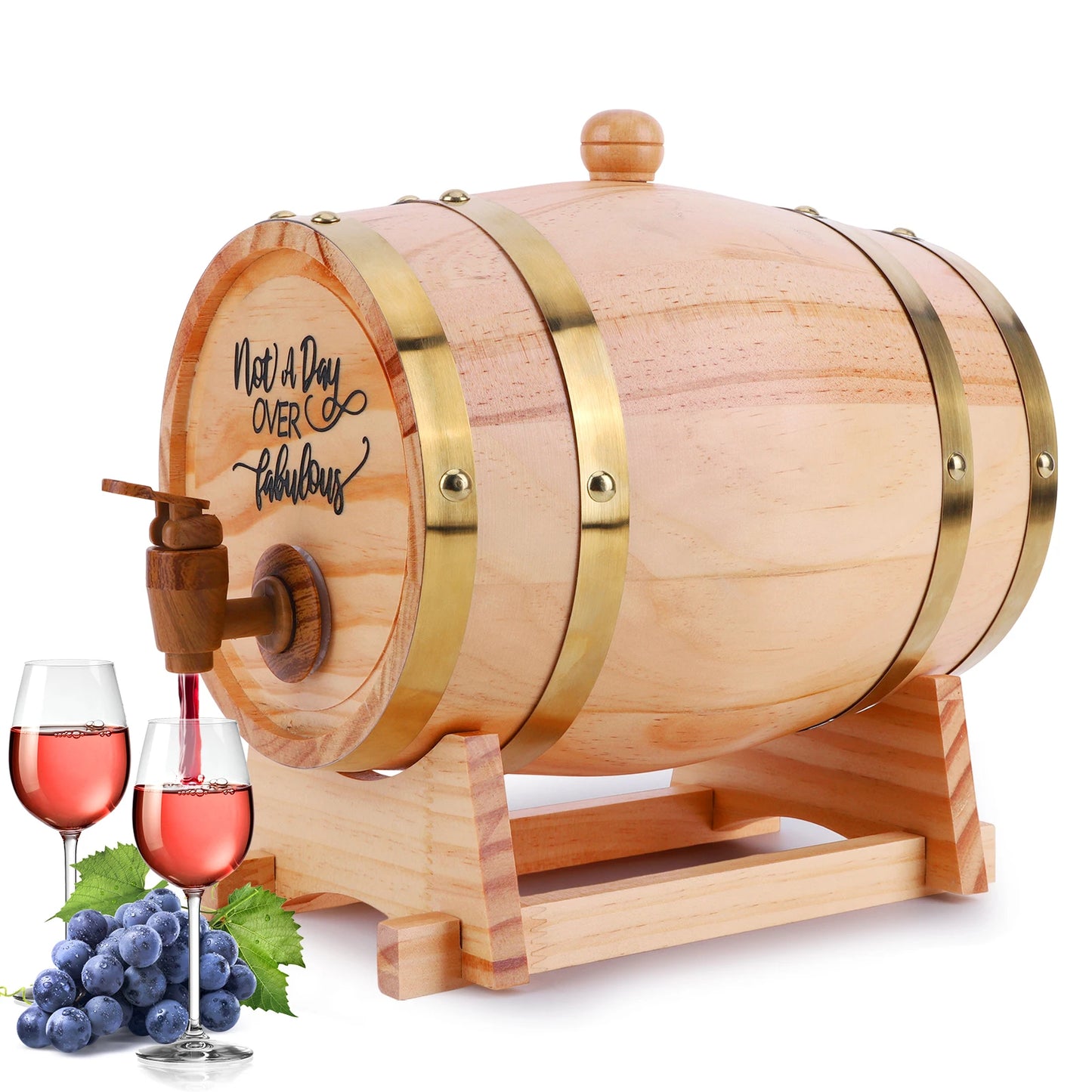 Wine Barrel Whiskey Barrel Dispenser 3L Wooden Whiskey