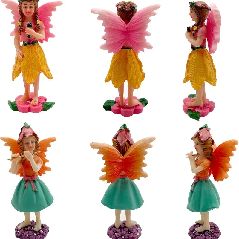 Garden Statues Fairies Set of 10 Pcs Miniature Fairies Statues