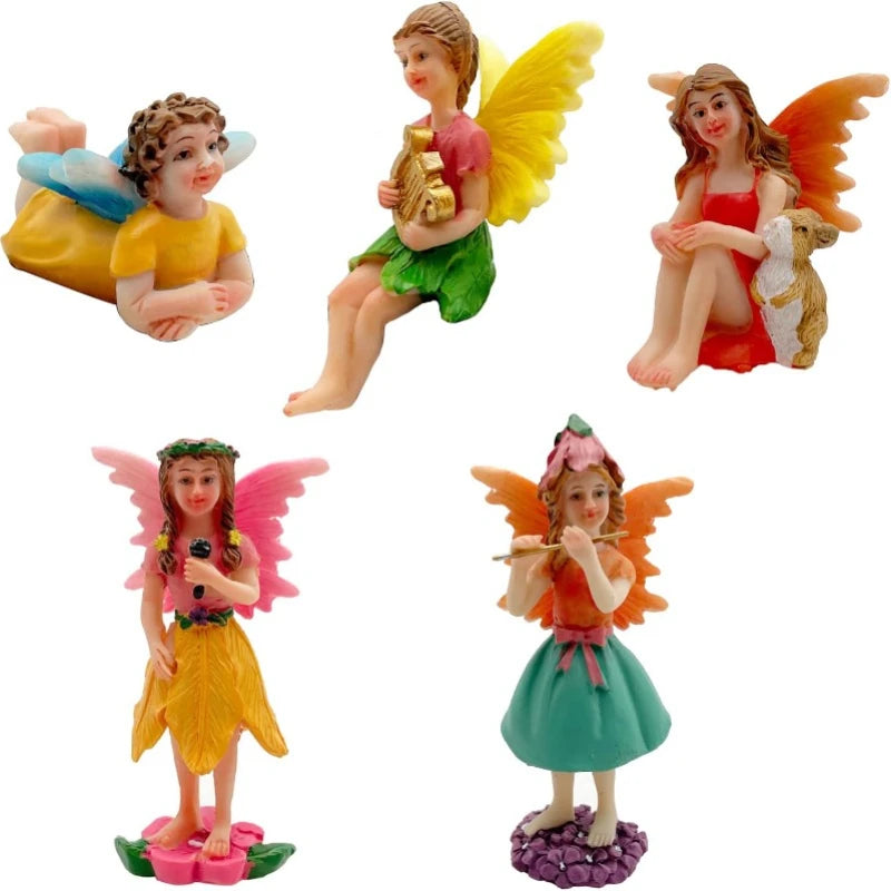Garden Statues Fairies Set of 10 Pcs Miniature Fairies Statues