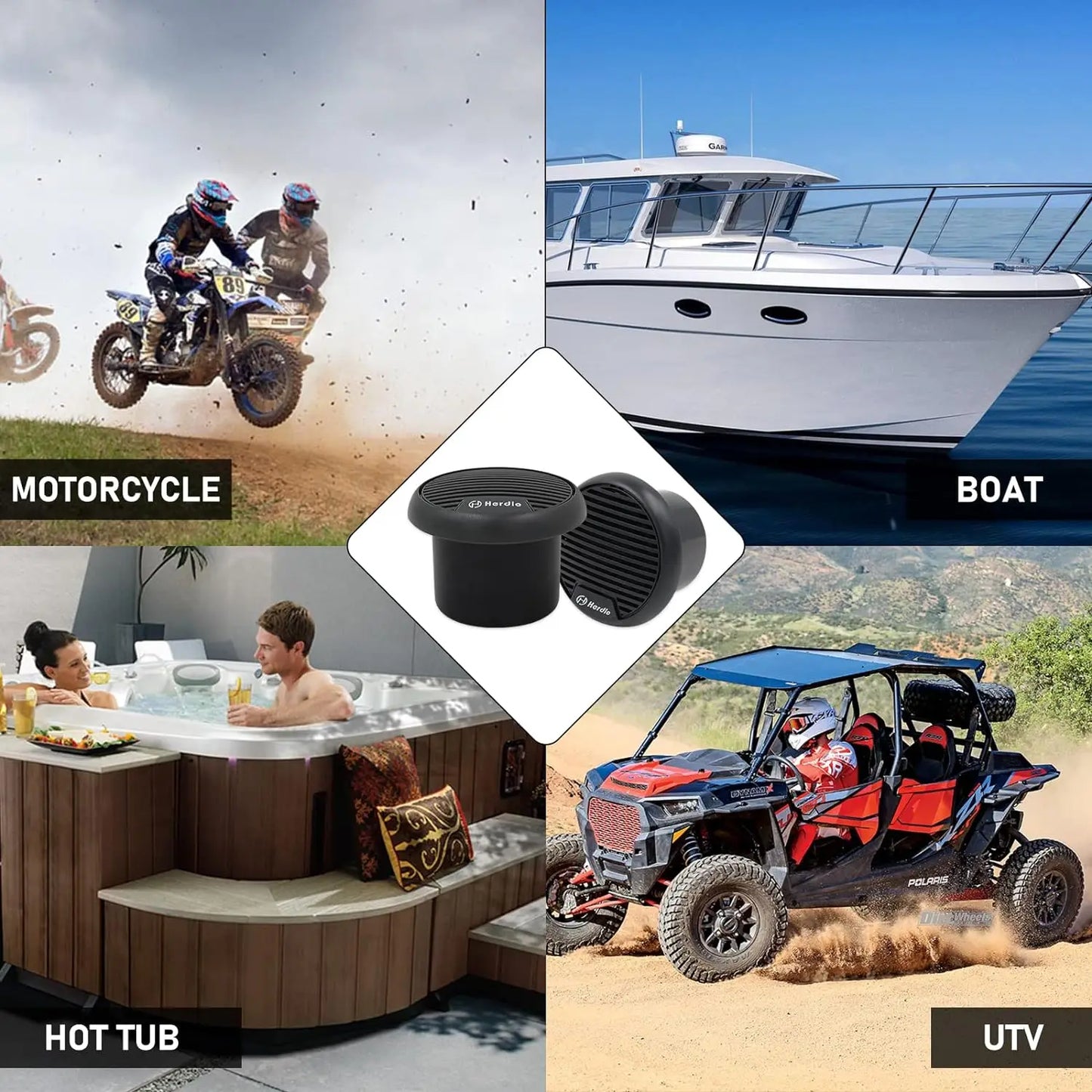 Herdio 160W 3 Inch Marine Boat Waterproof Speakers