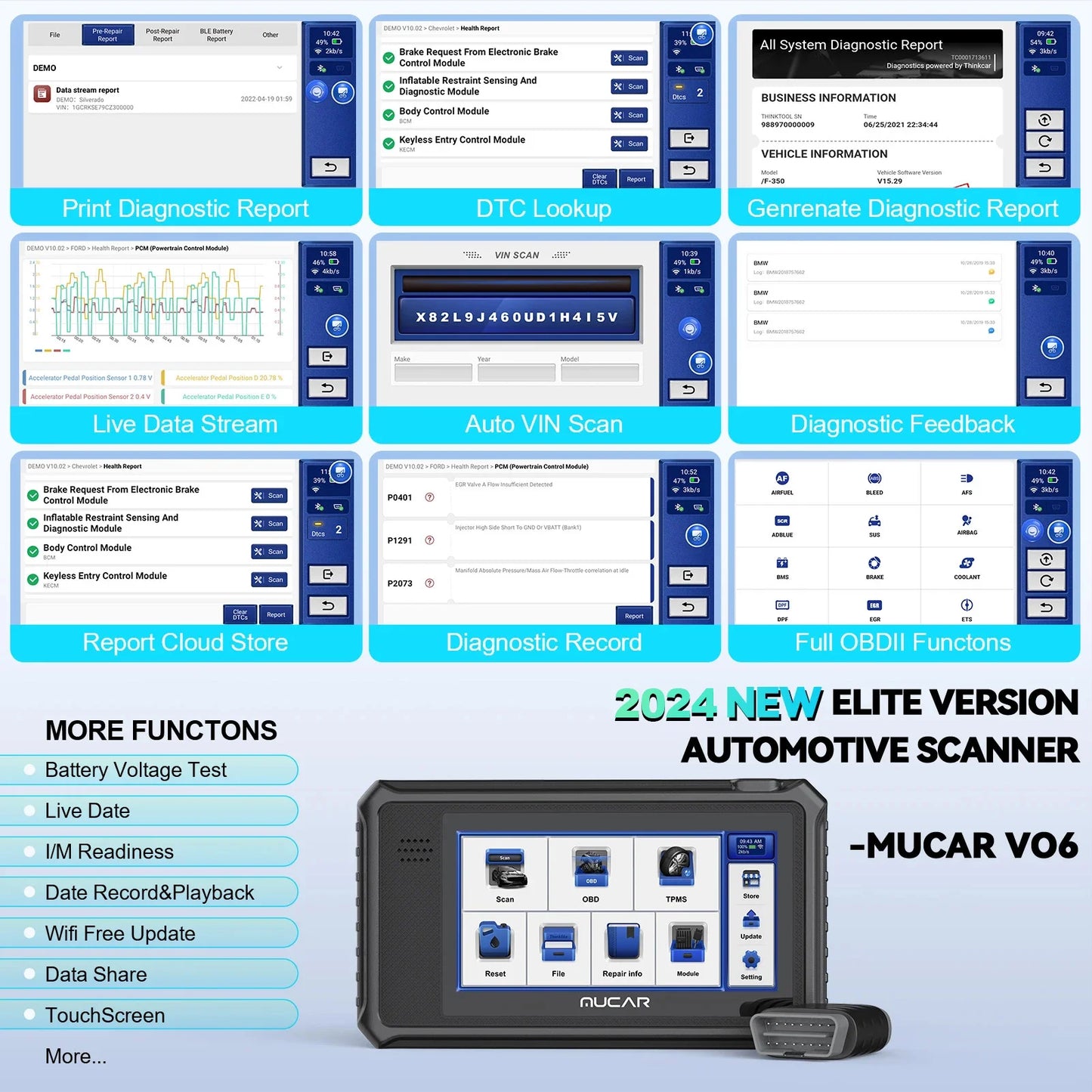 MUCAR VO6 Professional Car Diagnostics Tools